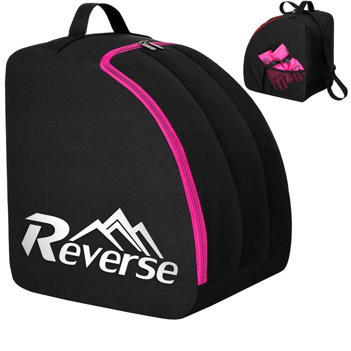 Geanta clapari, Reverse, impermeabil, usor de transportat, Cordura, Negru/roz