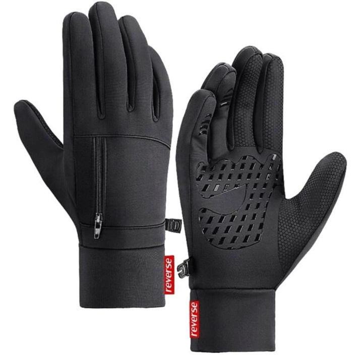 Sportkesztyű, Reverse, poliuretán, vízálló, csúszásmentes, fekete, XL/XXL