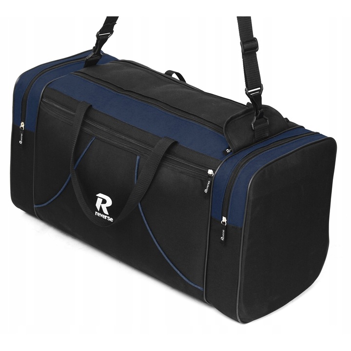Спортна чанта за пътуване, Reverse, Cordura, 140L, черна/тъмносиня, 35x85x45см
