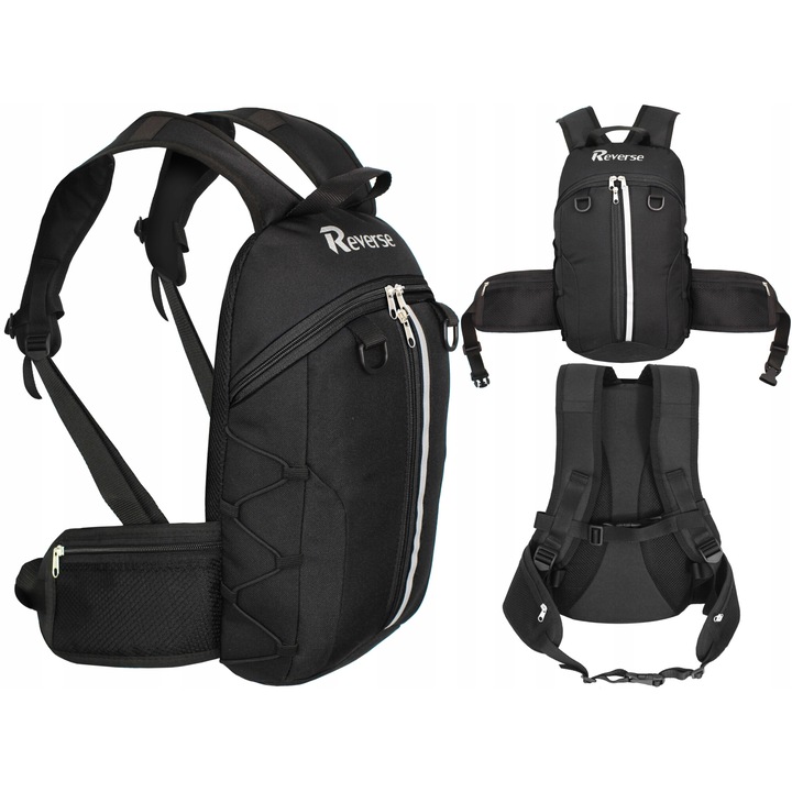 Rucsac sportiv, Reverse, Cordura, 26 x 37 x 7 cm, 8 l, negru