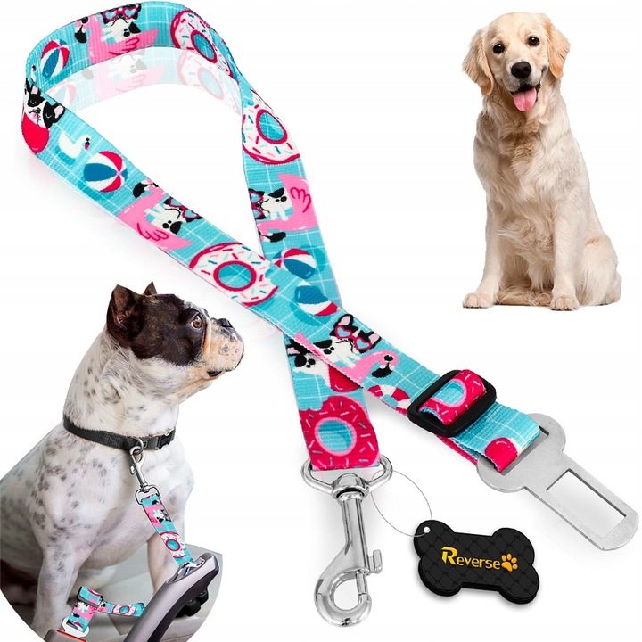 Autós biztonsági rendszer kutyáknak, Reverse, 25mm, állítható hosszúság 40x70cm