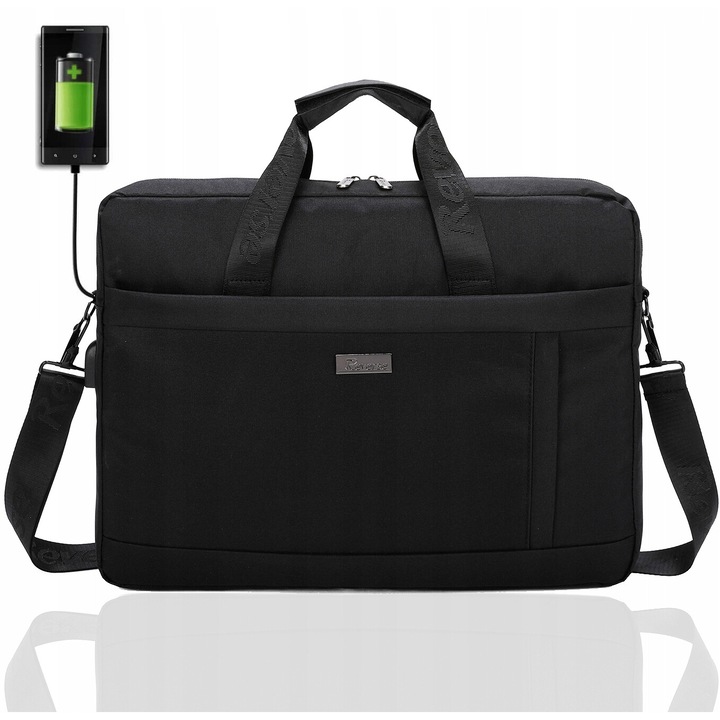Torba laptop 15.6', Reverse, material Codura, port USB, 40x30x5cm