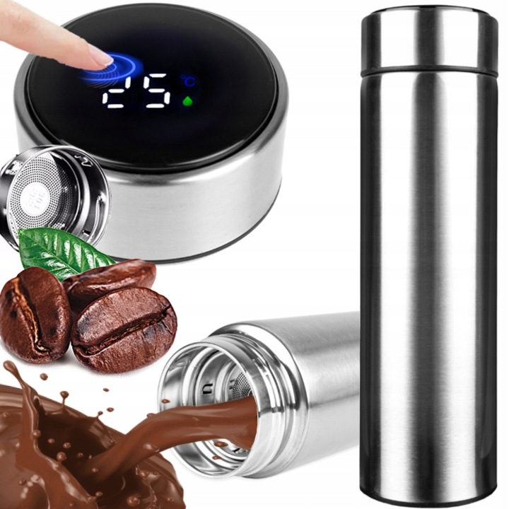 Reverse 500ml termikus bögre LCD kijelzővel, rozsdamentes acél, szeparátor, csúszásmentes