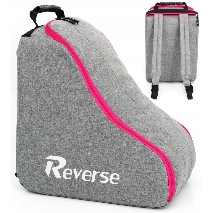 Rucsac torba pentru role si casti, Reverse, material Codura 9000, gri-neon, dimensiuni variate