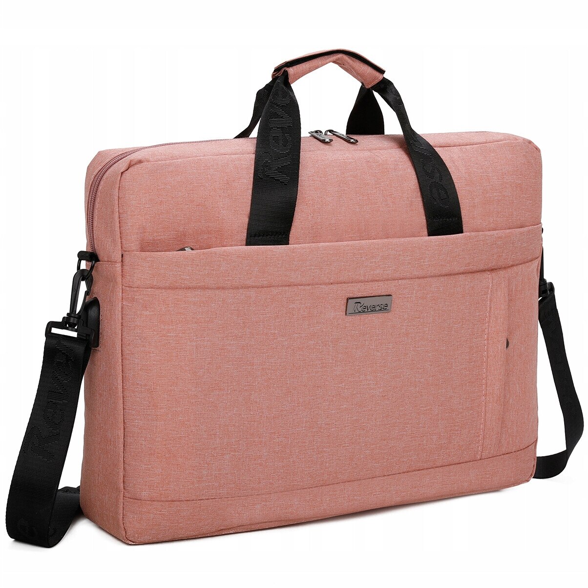 Geanta laptop Reverse 17.3", material Codura, cu port USB, neagra, 42x31x5cm