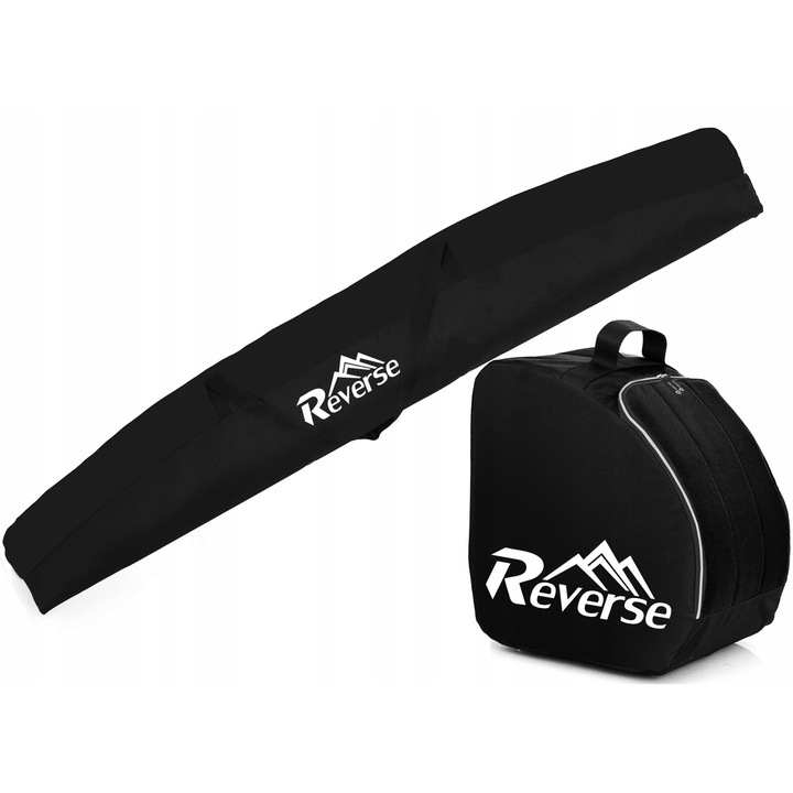 Set de genti pentru schiuri si incaltaminte, Reverse, cordura, impermeabile, 160cm, negru/alb