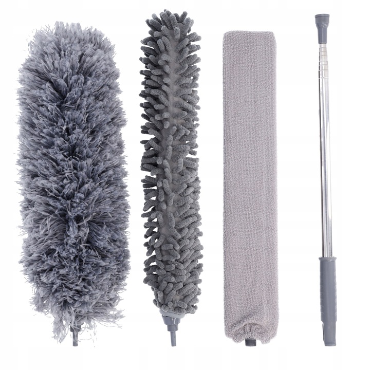 Mop telescopic AVS, 3 capete interschimbabile, gri