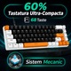 Механична геймърска клавиатура Timebox, 60%, 68 клавиша, Red Switch, LED подсветка, PBT капачета, Anti-Ghosting, обменяем Type-C кабел, компактна и тиха, за игри и офис, оранжева
