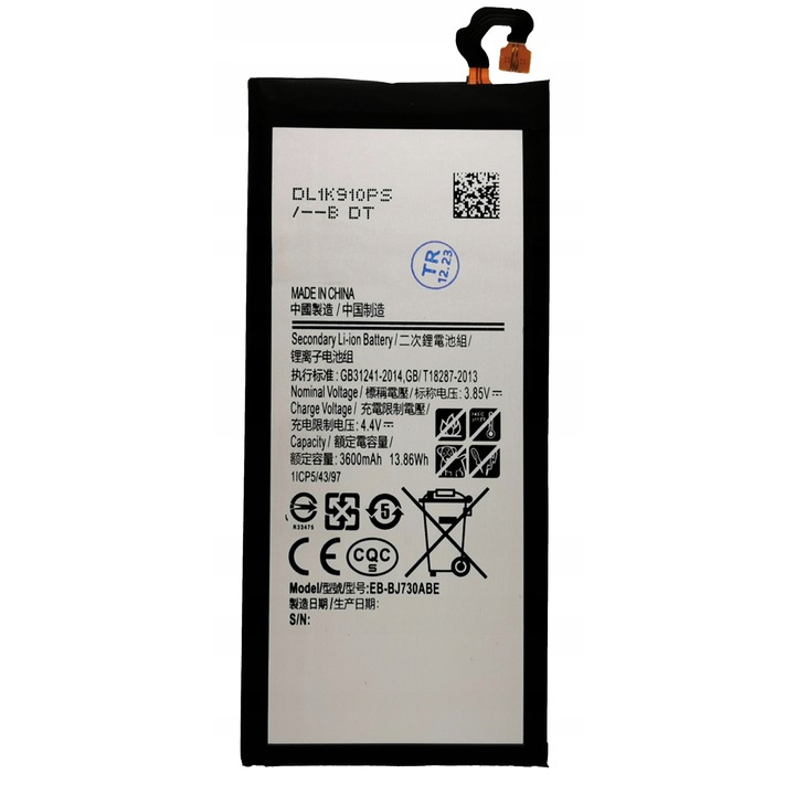 Baterie telefon, EB-BJ730ABE, compatibila cu Samsung J7 2017, 3600 mAh, 3.85 V