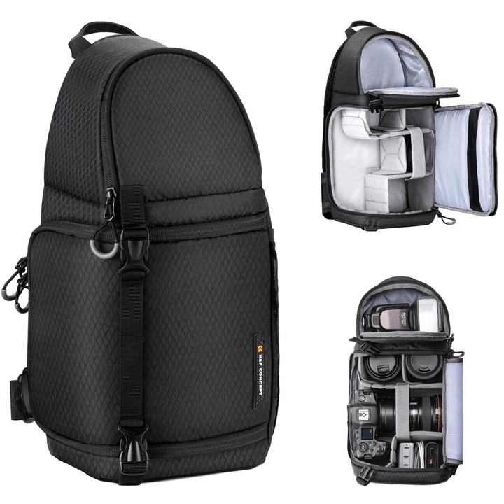 Rucsac pentru umar pentru camera 10L rezistent la apa pentru camera DSLR/SLR Carcasa pentru aparatul foto Genti pentru camera cu suport pentru trepied pentru Canon/Nikon/Sony/Fuji/Gopro/DJI Urban Wander