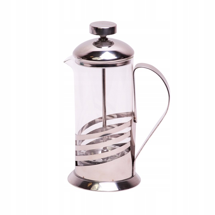 Френска преса за кафе и чай, Kamille, 350 ml, неръждаема стомана и топлоустойчиво стъкло, 18.5x6.5cm