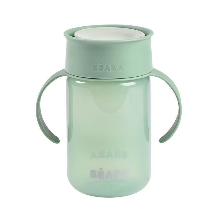 Beaba tanuló bögre, 340 ml, zsályazöld