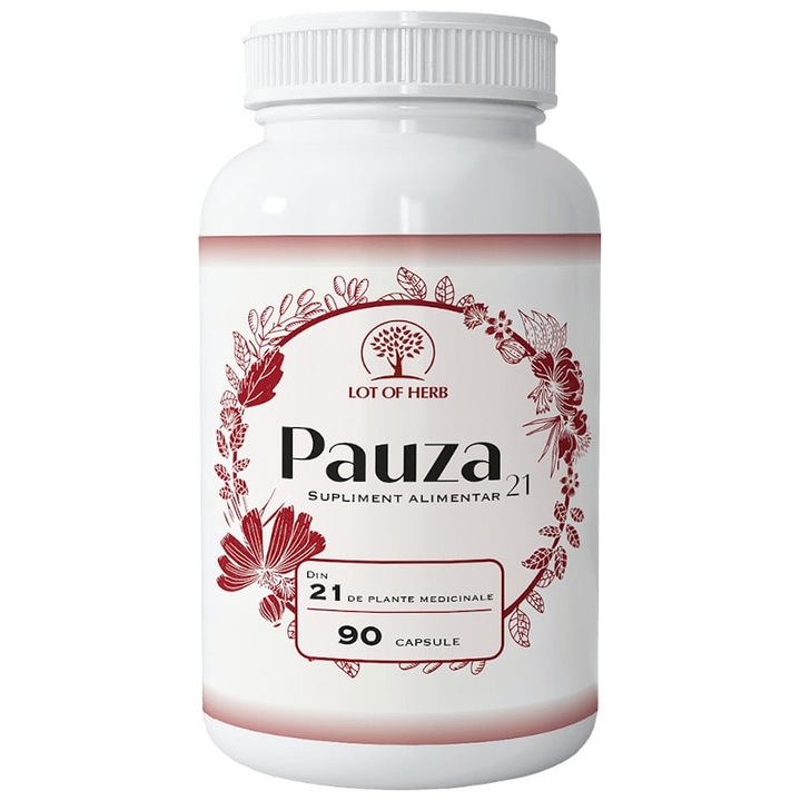 Pauza21 – Supliment alimentar pentru ameliorarea simptomelor menopauzei, 21 de plante medicinale, 90 capsule