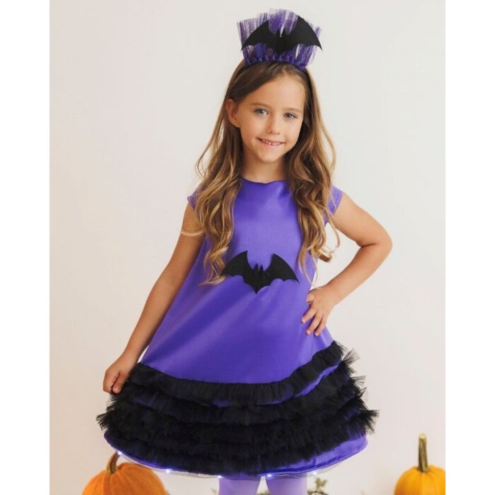 Rochita cu Luminite, Mov cu Liliac, Halloween fete