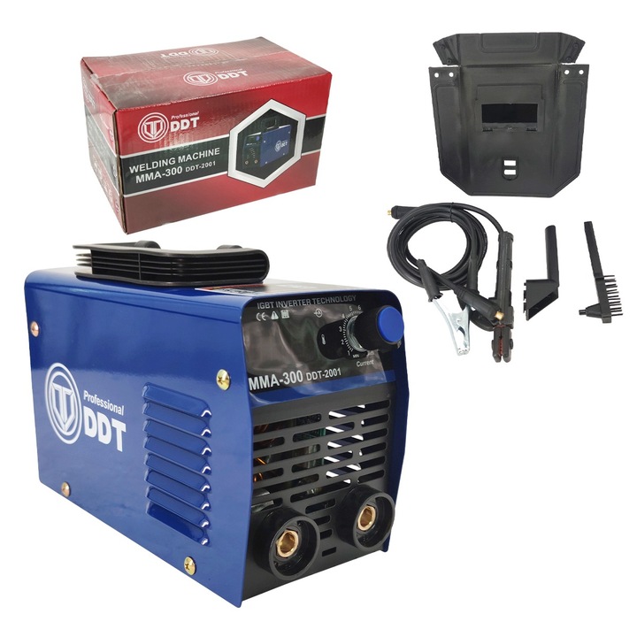 Заваръчен апарат DDT PROFESSIONAL DDT-2001, MMA 300A, LCD електронен дисплей, Инверторен, висока технология