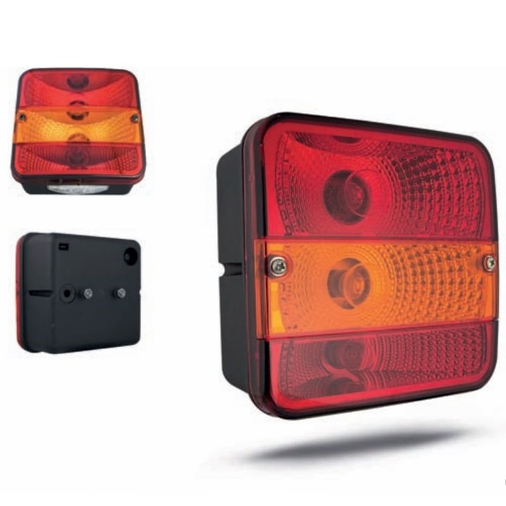 Lampa stop cu 3 functii, Wesem, 14x14cm