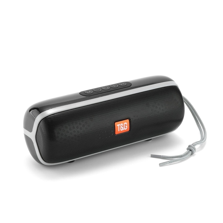 Boxa portabila T&G TG113C, Bluetooth, Radio FM, Subwoofer, Suport telefon, Negru