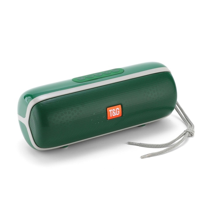 Boxa portabila T&G TG332, 10W, Stereo HIFI, Waterproof, Bluetooth, ver. 5.0, Verde