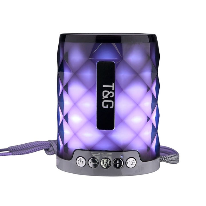 Boxa portabila Bluetooth, afisaj LED, Mini, sunet stereo wireless, difuzor de exterior, negru