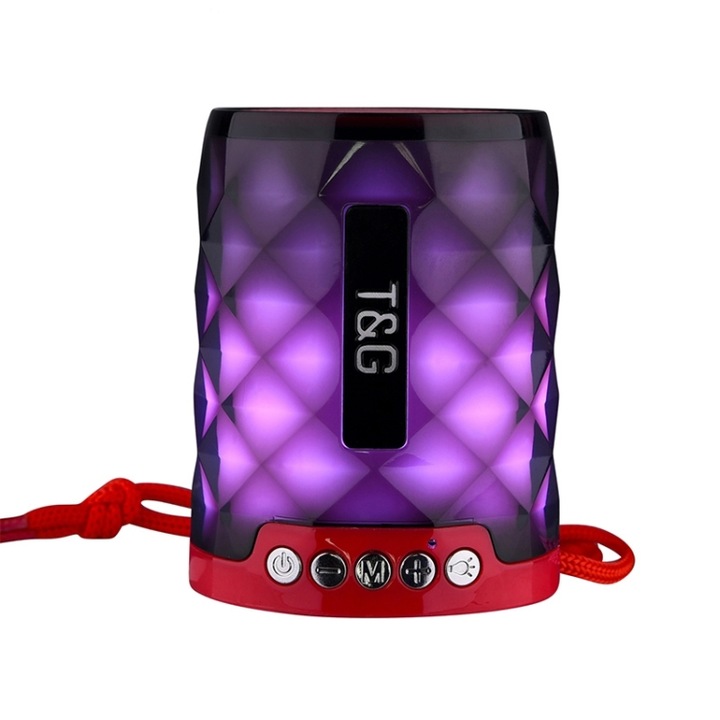 Boxa portabila Bluetooth, A9L Mini Stereo, lumina LED RGB, microfon incorporat, apeluri hands free, card TF, AUX, albastru