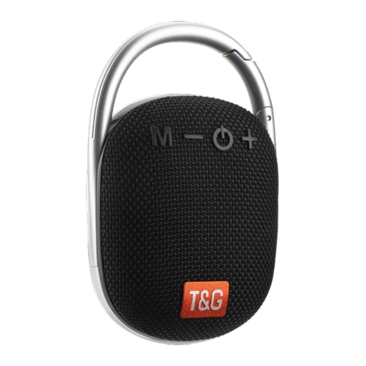 Boxa portabila cu Bluetooth, Metal, IPX5, Wireless, Audio 35mm, Card TF, Apeluri, Argintiu
