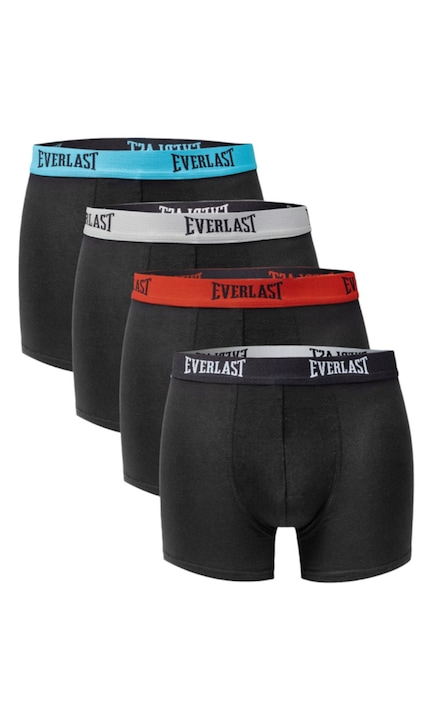 Set 4 perechi boxeri bumbac barbati, Everlast, negru