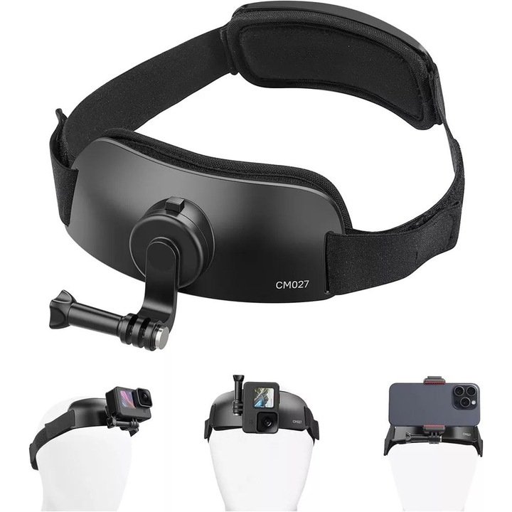 Система за монтиране на глава, ulanzi, CM027 Go-Quick II, за спортни камери, съвместим с GoPro, DJI, Insta360, ABS/пластмаса/полиестер, черен