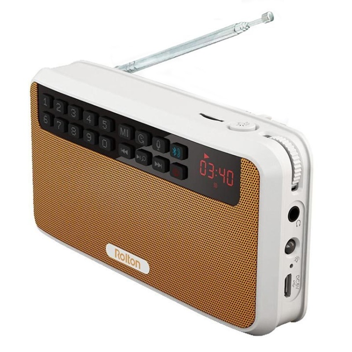Boxa portabila Bluetooth, Rolton E500 21 Canal, Radio FM, Microfon incorporat, Portocaliu