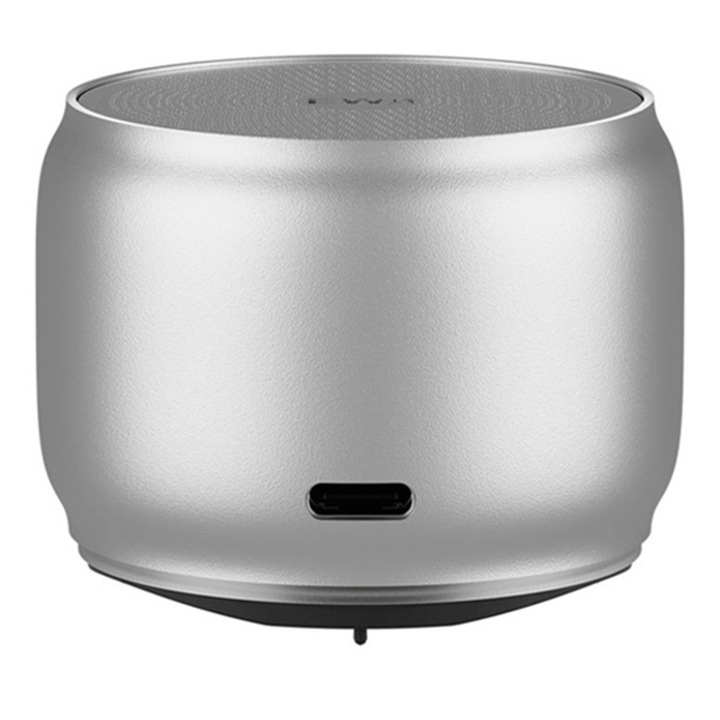 Boxa portabila Bluetooth, Mini, radiator de bas, Bluetooth 50, difuzor din metal, argintiu