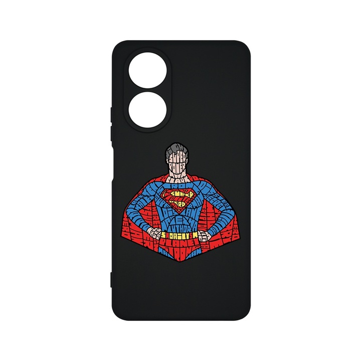 BestCase® Husa Slim Premium Silicon 1.2MM, Compatibila Cu OPPO A78 4G, Calligraphy Superman, Microfibra in interior, Antisoc, Protectie camera si ecran, PB 1523