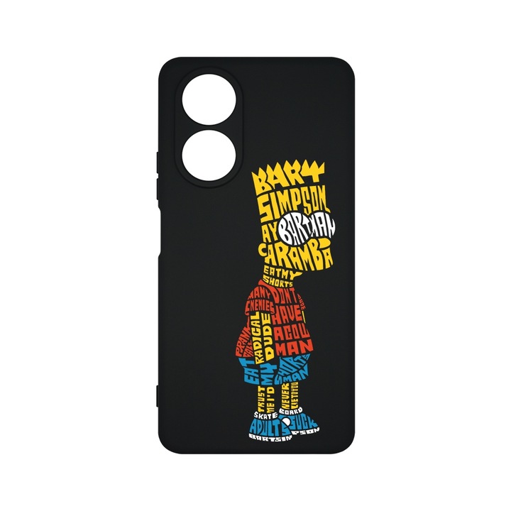 BestCase® Husa Slim Premium Silicon 1.2MM, Compatibila Cu OPPO A98, Calligraphy Bart Simpson, Microfibra in interior, Antisoc, Protectie camera si ecran, PB 1512