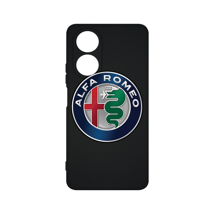BestCase® Husa Slim Premium Silicon 1.2MM, Compatibila Cu OPPO A78 5G, Logo Alfa Romeo, Microfibra in interior, Antisoc, Protectie camera si ecran, PB 1755