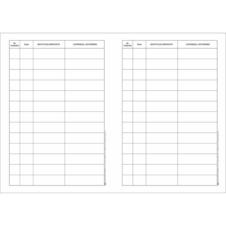 Registru evidenta proiecte consiliu local, A4, 100 file, hartie 70 g, coperta mucava, portrait