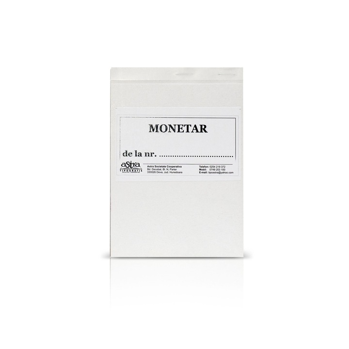 Monetar, A6, 100 file, hartie autocopiativa, 3 exemplare, coperta carton, portrait