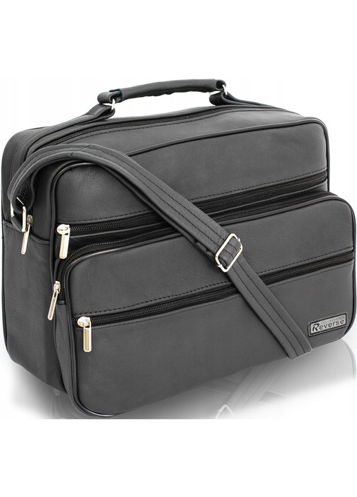 Férfi bőrtáska, Reverse, A4, 5 rekeszes, 32x22x10cm