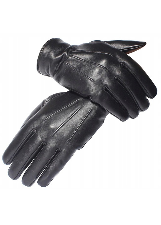 Manusi barbati, Reverse, din piele, captusite, ecrane tactile, Negru, One-Size