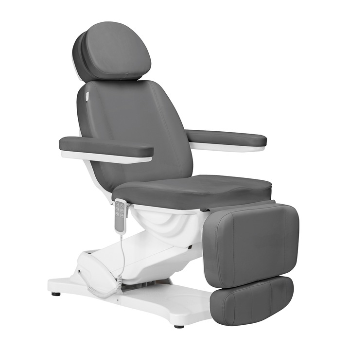 Scaun cosmetic electric Sillon Classic, 3 motoare, gri, dimensiuni ajustabile