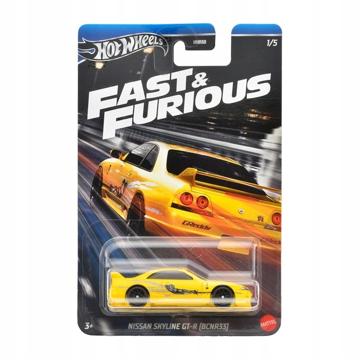 Set de 5 Masinute metalice Hot Wheels, Colectia Fast and Furious