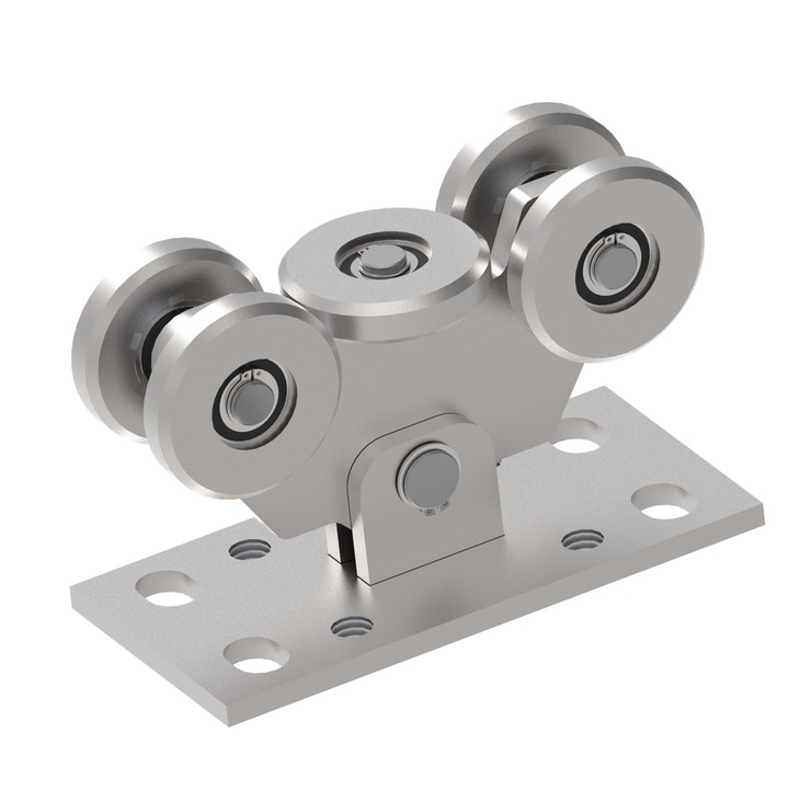 Carucior cu 5 role pentru poarta 80X80 Otel zincat