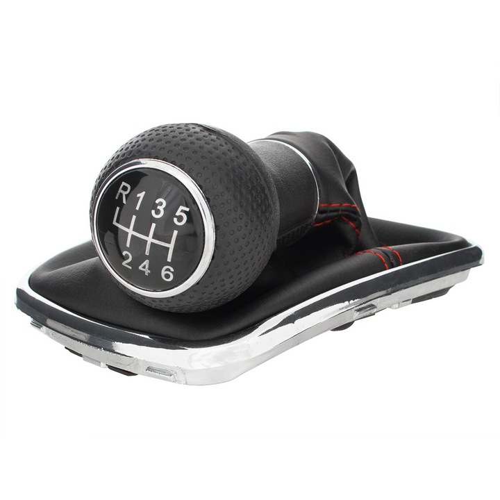 Sebességváltó gombok + fújtató kerettel Volkswagen Golf IV, 1997-2003, fekete, 12mm, MODECAR