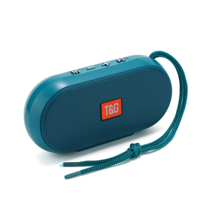 Boxa portabila Bluetooth, dimensiune mini, suport card FM/TF, graffiti alb