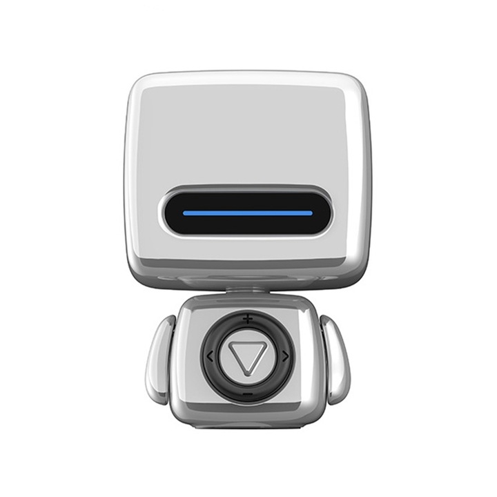 Boxa portabila Bluetooth, boxa mini in forma de robot 3life 349 3W, apeluri hands free, selfie fara fir, curea, argintiu