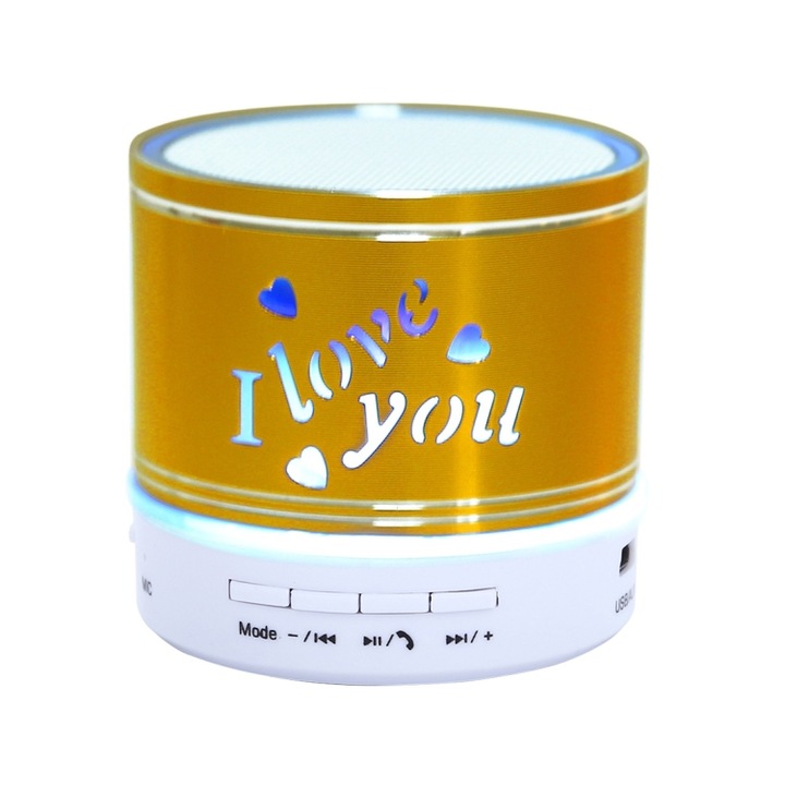 Boxa portabila A+ A10 Mini Bluetooth, microfon integrat, LED, suport pentru apeluri hands-free si card TF, Negru