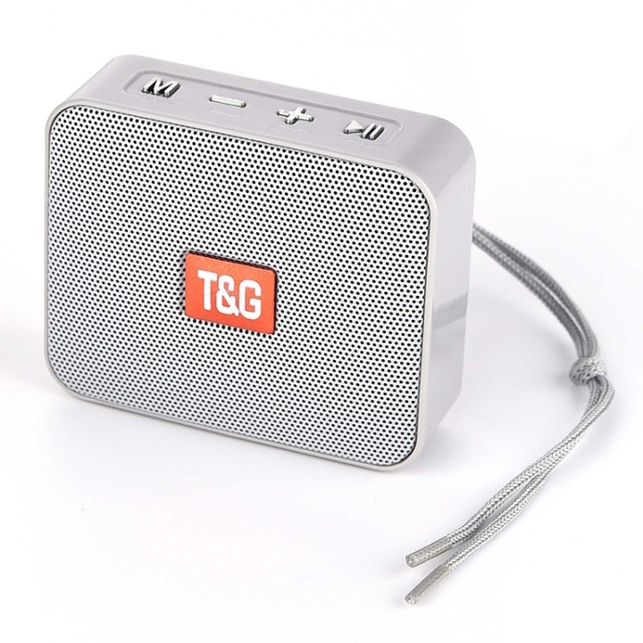 Boxa portabila Bluetooth, mini, sunet stereo 3D, slot card TF, alb