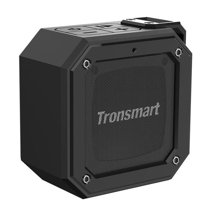 Boxa portabila Bluetooth, Tronsmart Groove Mini, Bluetooth 50, rezistenta la apa IPX7, asistent vocal, negru