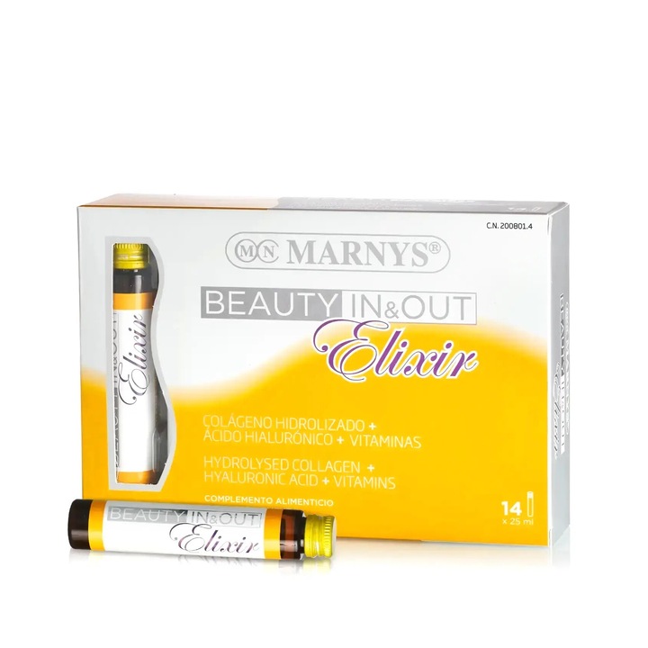Beauty In Out Elixir Colagen Hidrolizat Tip 1 Cu 5000 Mg + Acid Hialuic + Seminte De Struguri + Biotina + Vitamine + Minerale 14 Fiole