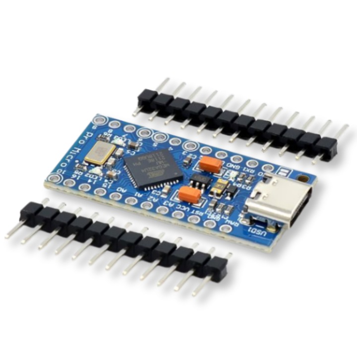 Modul, Leonardo Pro Micro, USB-C, compatibil Arduino Pro Micro 5V, microcontroler ATmega32U4, 33 mm x 18 mm x 6 mm