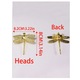 Set 2x Maner pentru dulap sau sertar, model Dragonfly, dimensiuni 8.2 cm x 8 cm, culoarea auriu, The Casius.®