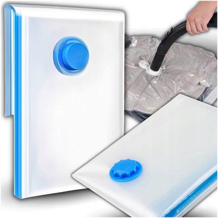 Sac vacuum pentru haine si lenjerie, AVXS, 60x80cm, transparent, set