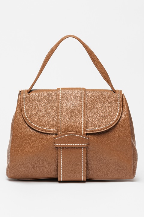 Francesca Rossi, Geanta tote din piele ecologica cu bareta detasabila, Maro scortisoara